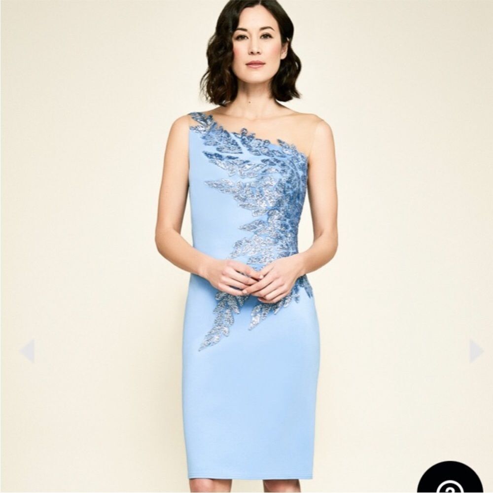 TADASHI SHOJI | Formal Sedonn Blue Neoprene Knee Length Dress Women’s Size XS